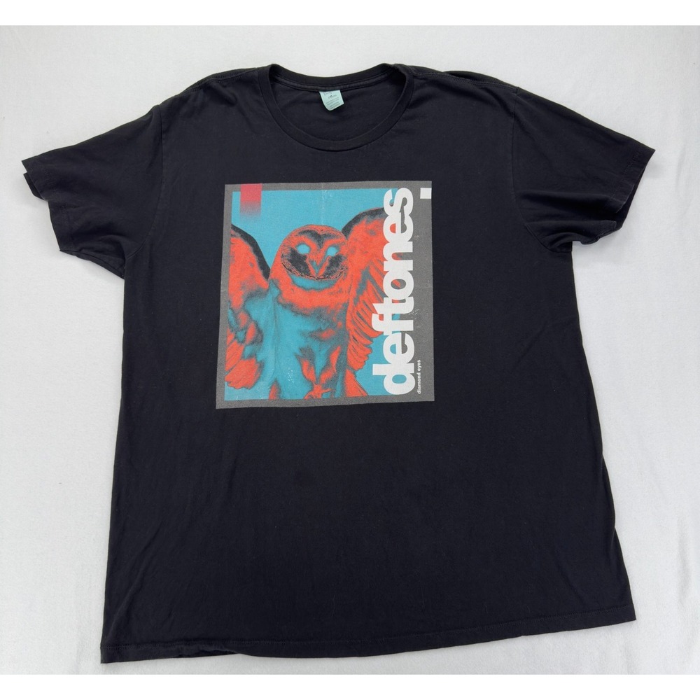 Pacific Deftones Shirt Mens 2XL Black Owl Graphic Band Streetwear Single Stitch